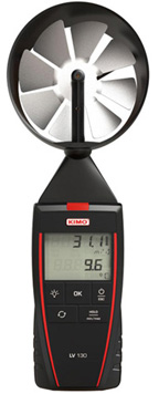 LV-130S 4" (100mm) Diameter Fixed Vane Thermo-Anemometer Displays Velocity and Temperature